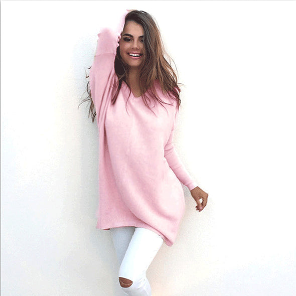 V- neck Long Sleeve Medium Style Sweaters