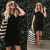 Irregular Short Sleeve Dress