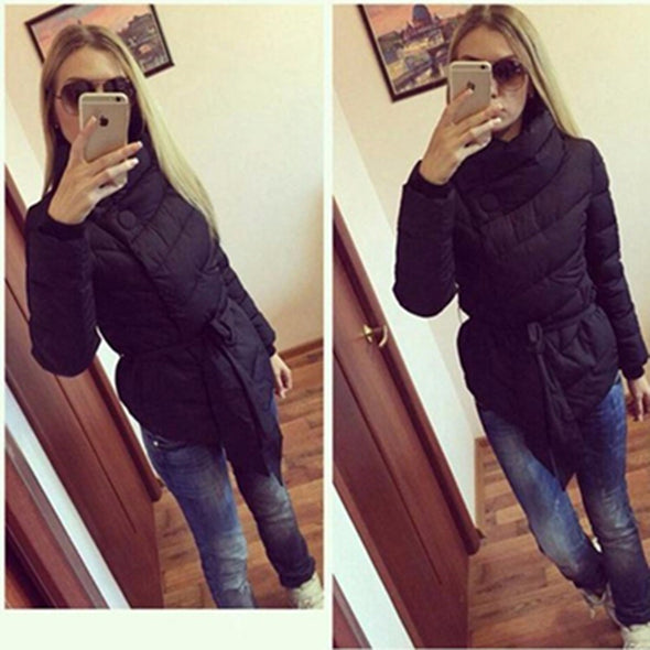 Irregular Long Sleeve Cotton Coat