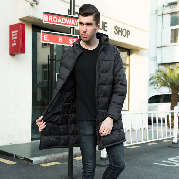 Men's Lightweight And Medium-Length Long Down Jacket