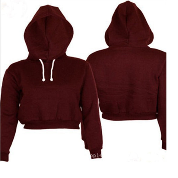 Pure Color Short Long Sleeve Hoodies