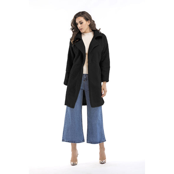 New Cashmere Long Sleeve Mid-length Coat