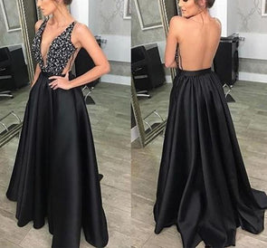 Sexy V-Neck Sleeveless Backless Evening Dress