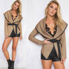 Sexy Woolen Cardigan Bandage Coat