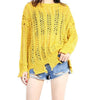 Loose Round Neck Hollowed Out Irregular Sweater