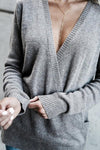 V Neck  Rib Knit Cuffs  Plain Sweaters