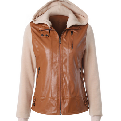 Fashion Detachable Flip Leader Stitching Zipper Jacket