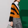 Colorblock Striped Turtleneck Sweater