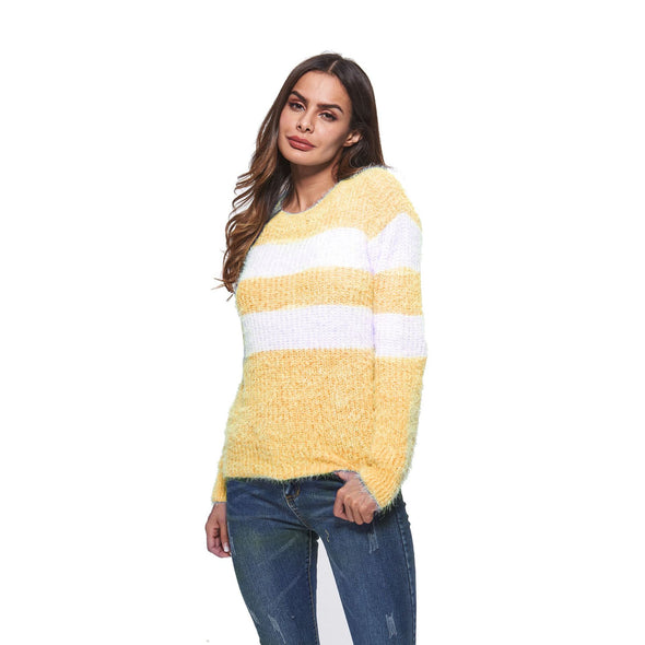 Thicken Stripe Round Neck Knitting Sweaters