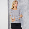 Sleeve Side Hollow Round Neck Sweaters