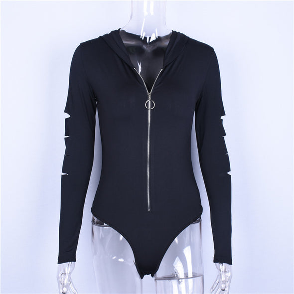 Women's Sexy Hooded Bodysuit