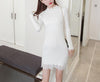 Knit Stitching Lace Bodycon Dress