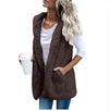 Women's Plush Vest Hooded Cardigan Coat