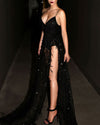 Women's Sequins V-neck Sexy Evening Dress