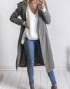 Long Lapel Long Sleeve Trench Coat