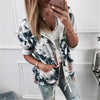 Printed Long Sleeve Zipper Hooded Sweater