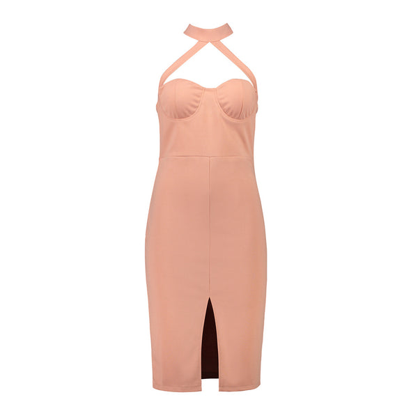 Sexy Hanging neck Slim Bodycon Dress