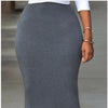 casual Solid Color high waist maxi bodycon skirts