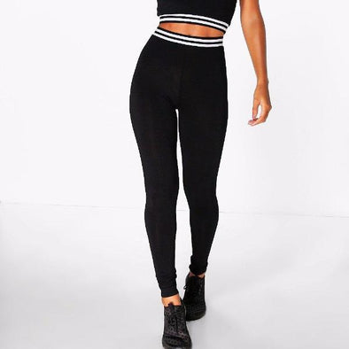 Casual Solid Color High Waist Trousers Leggings