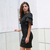 Autumn And Winter Sexy O-neck Butterfly Sleeve Solid color Elegant  Dress