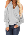 Casual Off-The-Shoulder Long-Sleeved Sweatshirt