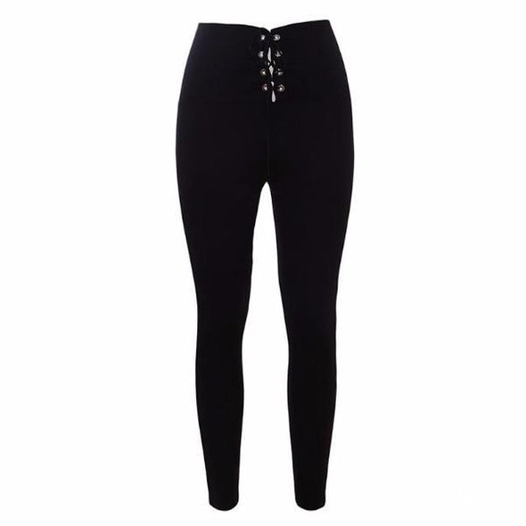 Casual Solid Color High Waist Trousers Leggings