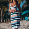 Colorful Striped Knitting Backless Cover-ups