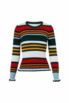 Fashion Stripe Patchwork Round Neck Long Sleeve Sweaters