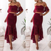 Women's Ruffled Lace Evening Dress