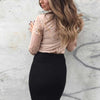 Women's Sexy Stitching Long Sleeve Corset