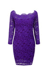 Women's One-Neck Long-Sleeved Lace Bodycon Dress