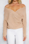 V-Neck Long-Sleeved Solid Color Sweater