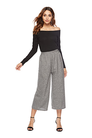 New Loose thick Cropped wide-leg pants plus size