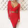 Sexy Elastic Cotton Midi Bandage Bodycon Dress