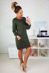 Fashion Long Sleeve Round Neck  Bodycon Dress