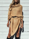 High Neck Fashion Cloak Shawl Bat Sweater