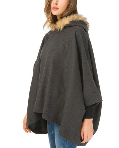 Solid Color Hooded Bat Shirt Coat