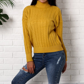 Pullover Solid Color Loose Long-Sleeved Sweater