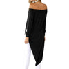 Off Shoulder Irregular Long Sleeve Sweatshirt