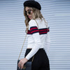 Stripe Elasticity Round Neck Short Knitting Sweaters