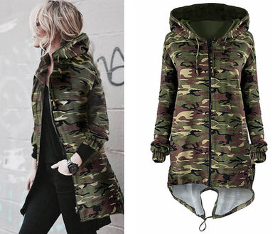 Women's Camouflage Hooded Sweater