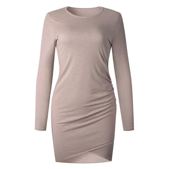 Long Sleeve Round Neck Sexy Bodycon Dress