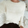 Round Collar Plush Pure Color Long Sleeve Sweater