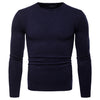 New Men's O-Neck Solid Color Long Sleeve Sweater