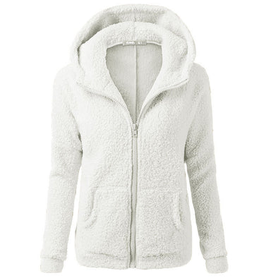 Fashion Hooded Pure Color Long Sleeve Cardigan Outwear