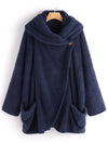 Plush Large Lapel Bat Sleeve Cardigan Coat