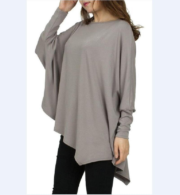 Irregular Hem Pure Color Long Sleeve Sweatshirt