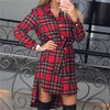 Women's Plaid Print Long Sleeve Dress