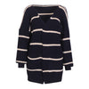 Casual Striped Stitching V-Neck Knitting Sweater