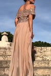 Sexy Off Shoulder Sequin Evening Dress Maxi Dresses